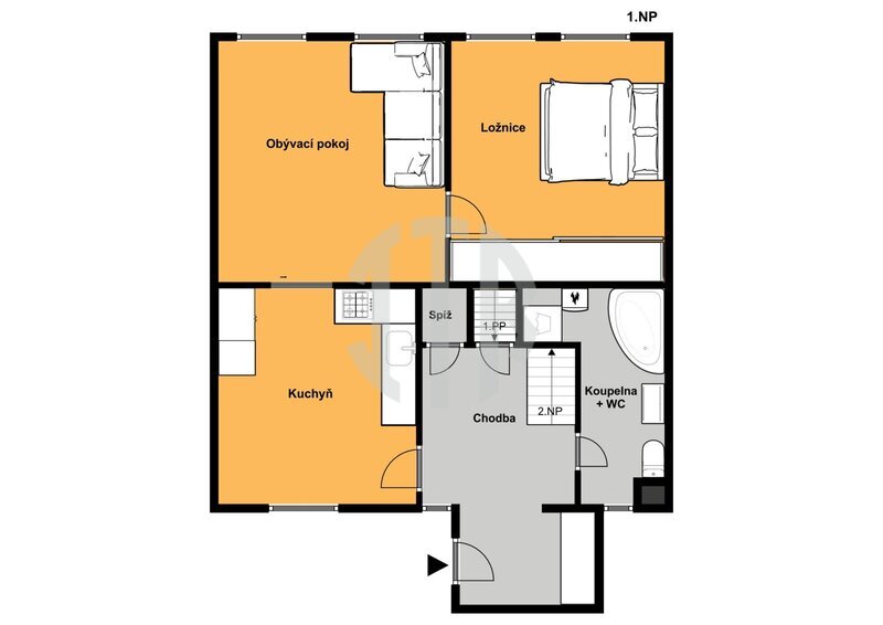 Prodej rodinného domu 3+1 s udržovanou zahradou 365 m2, Šumavská ul., Velešín, okr. Č. Krumlov